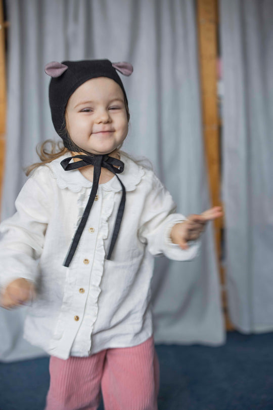 Linen Baby Bonnet Little Mole