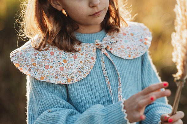 Cotton Peter Pan Collar with Ruffle – Sweet Flowers