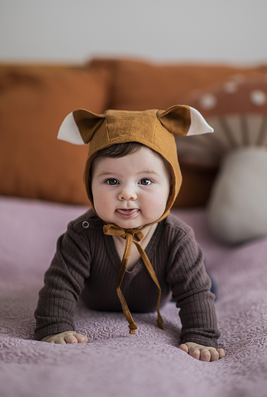 Linen bonnet Fox