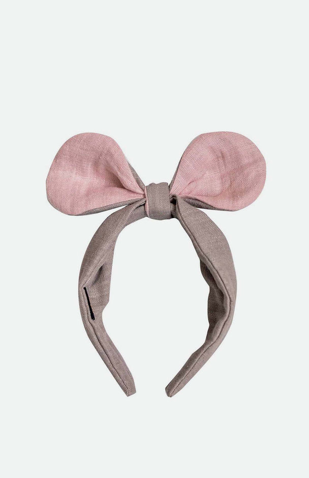 Linen Headband Grey Mouse