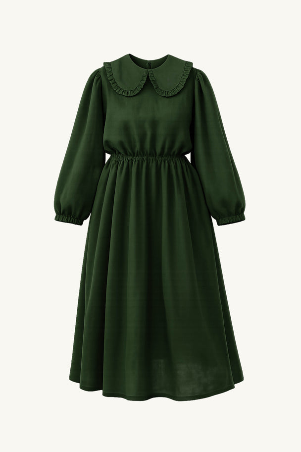 Long Linen Dress with  Peter Pan Collar