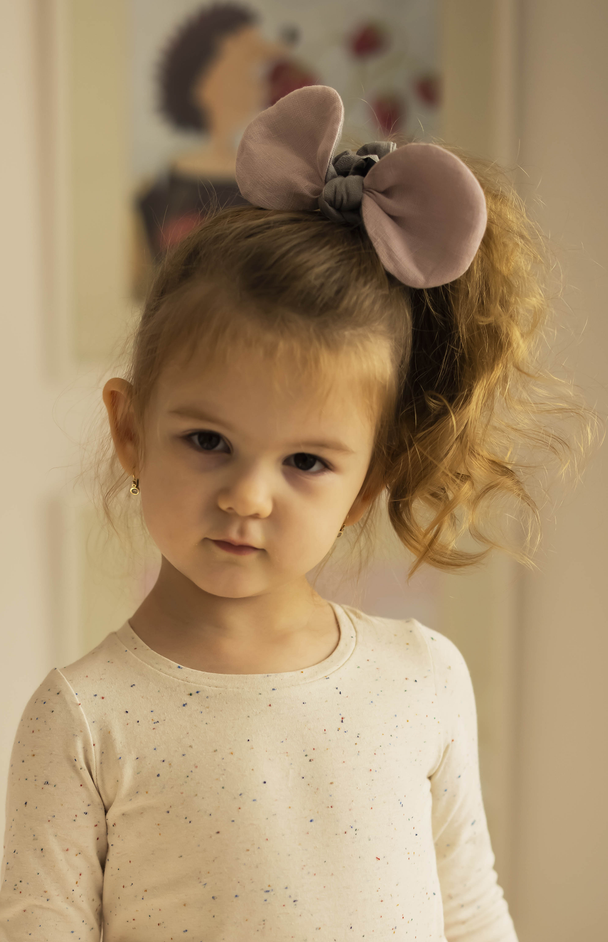 Linen Scrunchie Grey Mouse