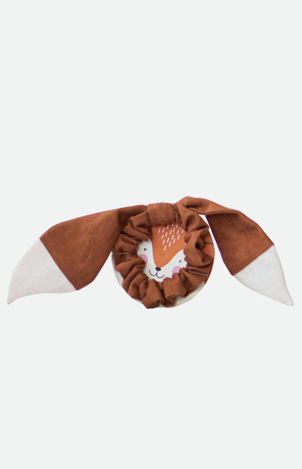 Linen Hair Scrunchie Fox