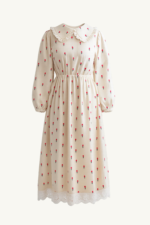 Tulip Cotton Gauze Dress with Peter Pan Collar