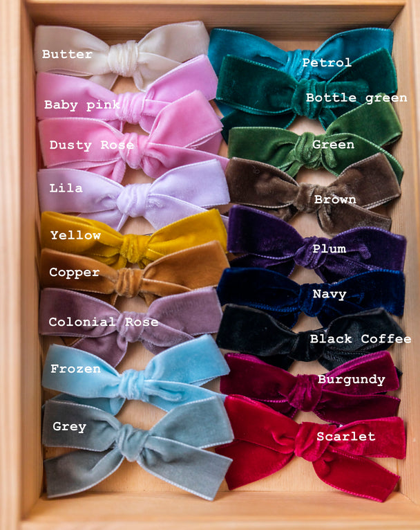 Small Velvet Bow Hair Barette